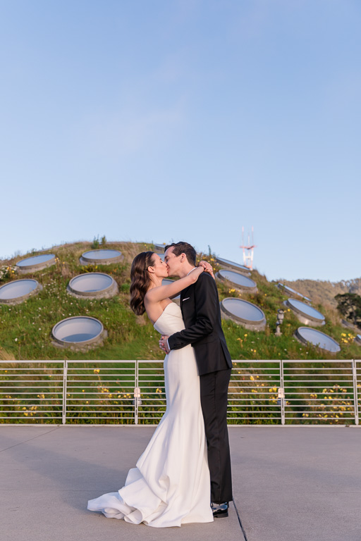 wedding portrait at California Academy of Sciences living roof