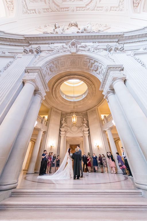 San Francisco city hall civil ceremony at the rotunda