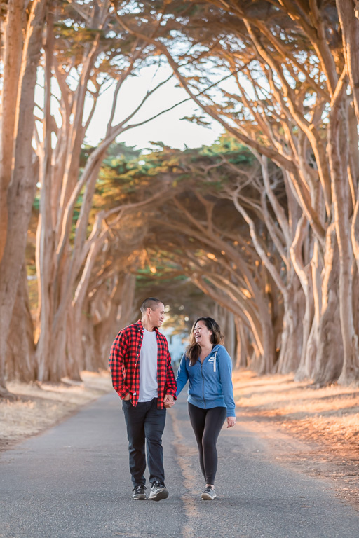 Point Reyes Cypress Tree Tunnel proposal and engagement photos