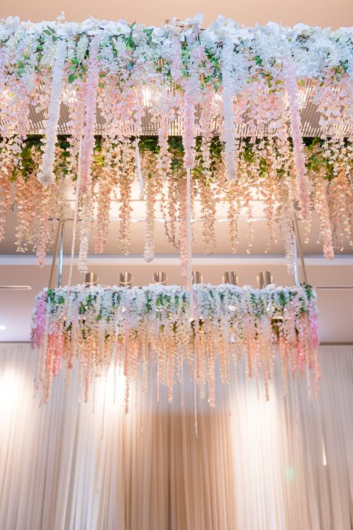 flowers draping from the ceiling - Menlo Park wedding