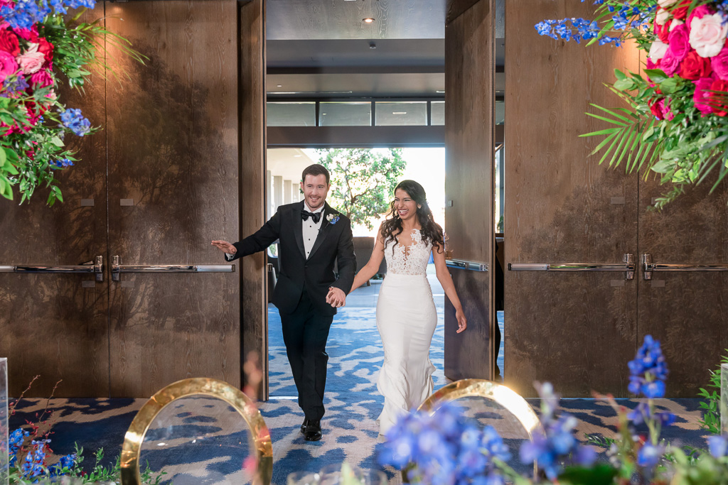 couple's grand entrance into the reception