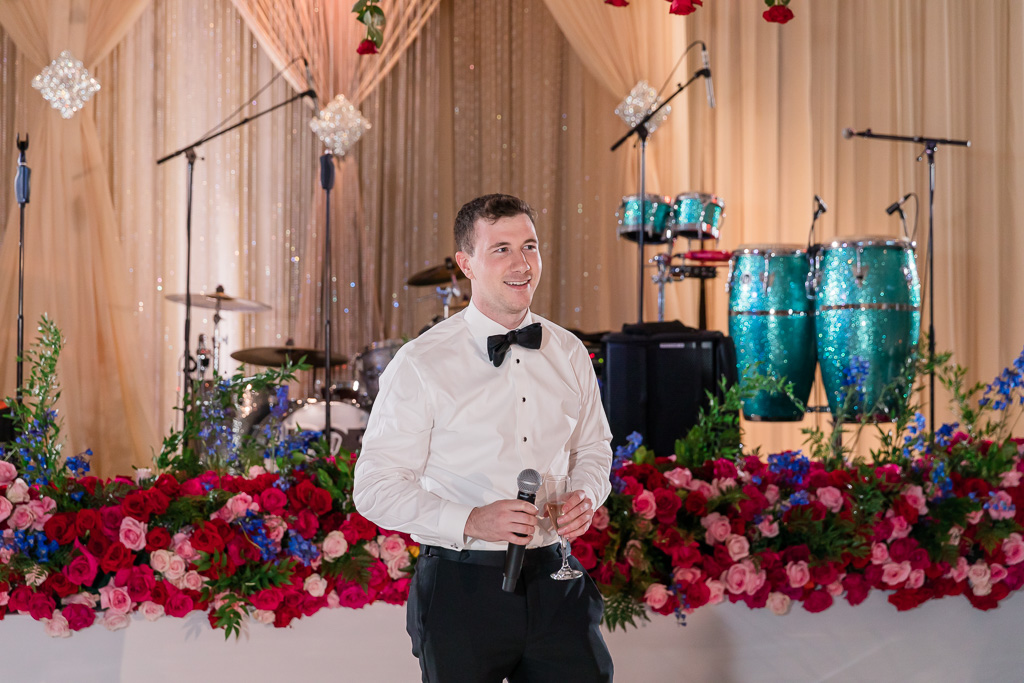 brother of the groom giving a speech