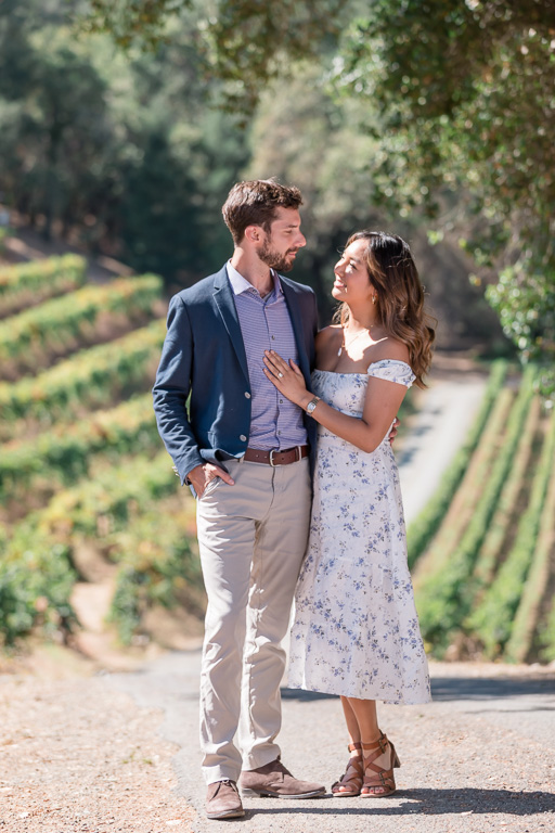 Bay Area winery engagement photo