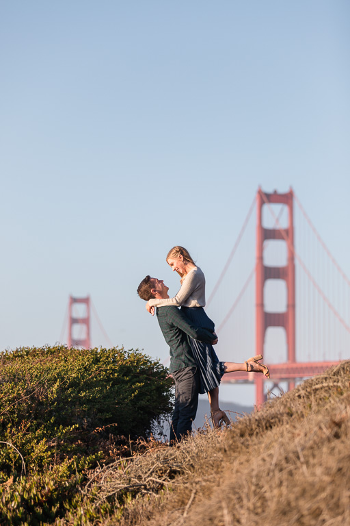 engagement photo with the iconic golden gate bridge