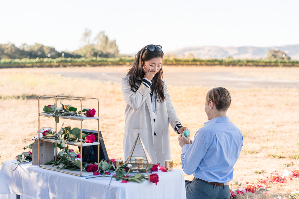 surprise proposal at Bay Area private airport
