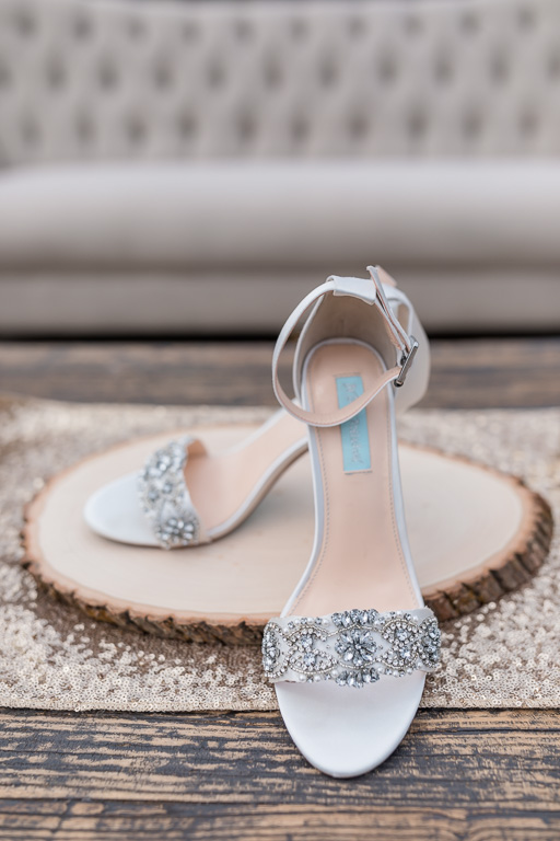 elegant wedding shoes with a little sparkle and a little blue