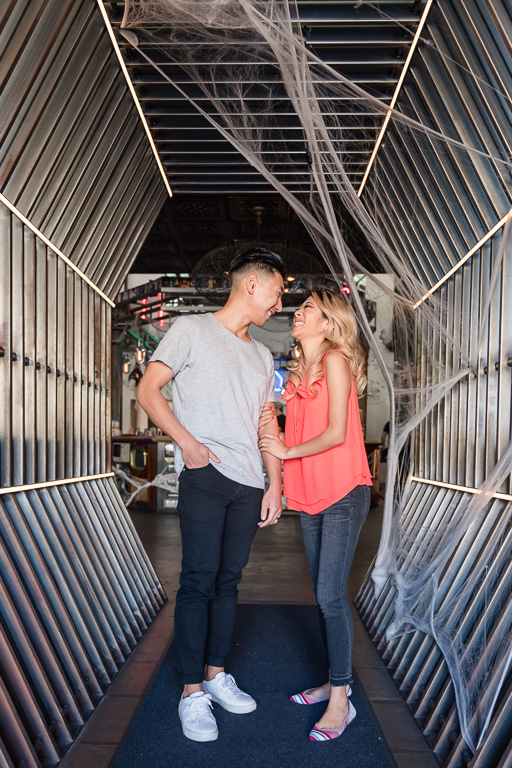 Coin-Op Game Room engagement couple portrait
