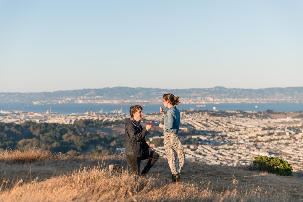 San Francisco Mountaintop proposal with a sweeping view of the Bay