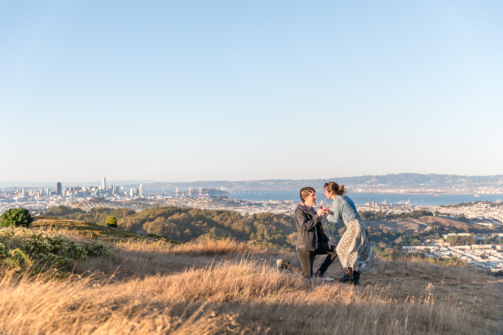 San Bruno mountain sunset proposal with a gorgeous view of the Bay Area