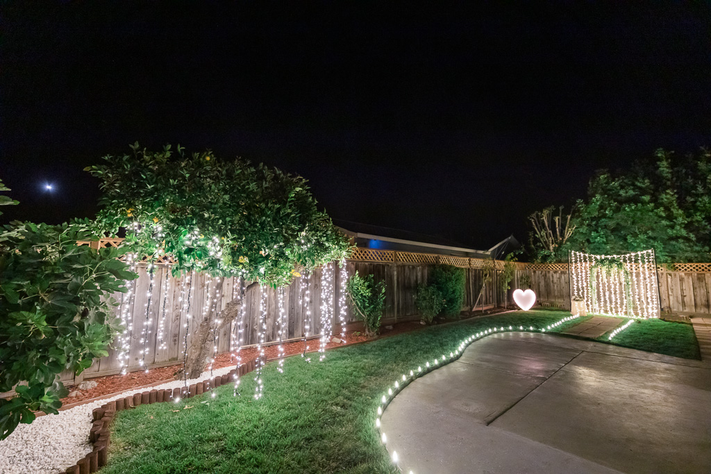 San Jose nighttime proposal lighting setup