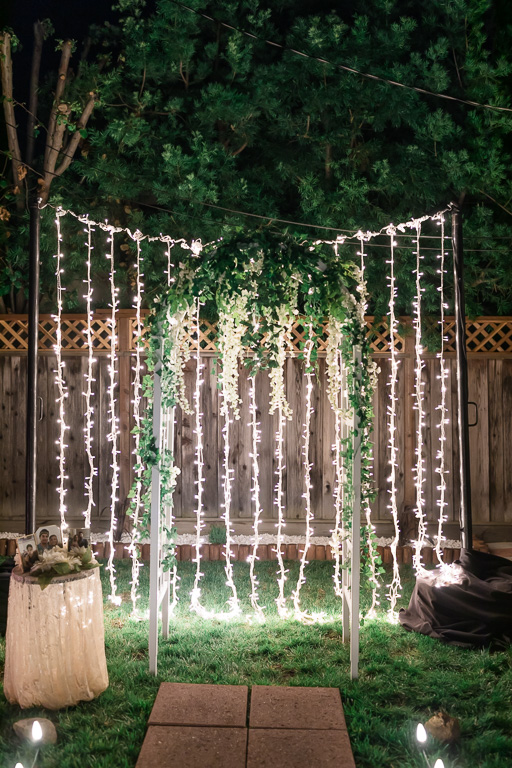 proposal arch with twinkle lights