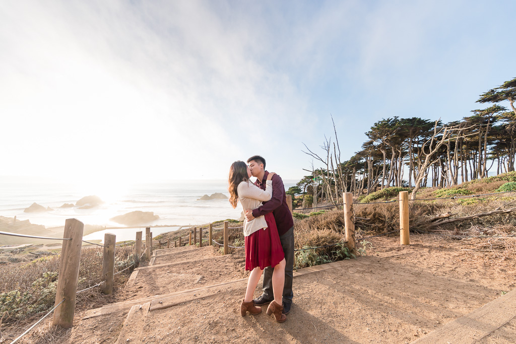 couple outdoor engagement photo