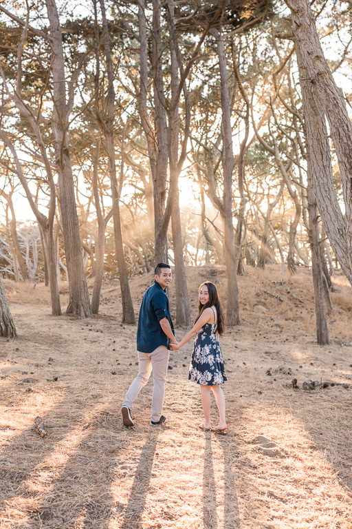 enchanted forest for San Francisco engagement picture