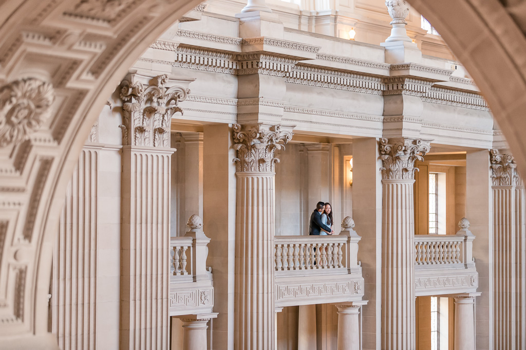 San Francisco city hall offers the most stunning backdrop for engagement photos