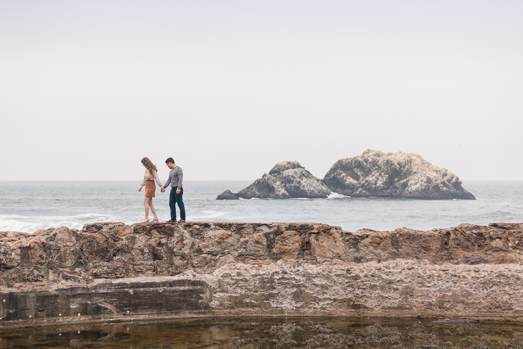 engagement photo by the San Francisco old ruin
