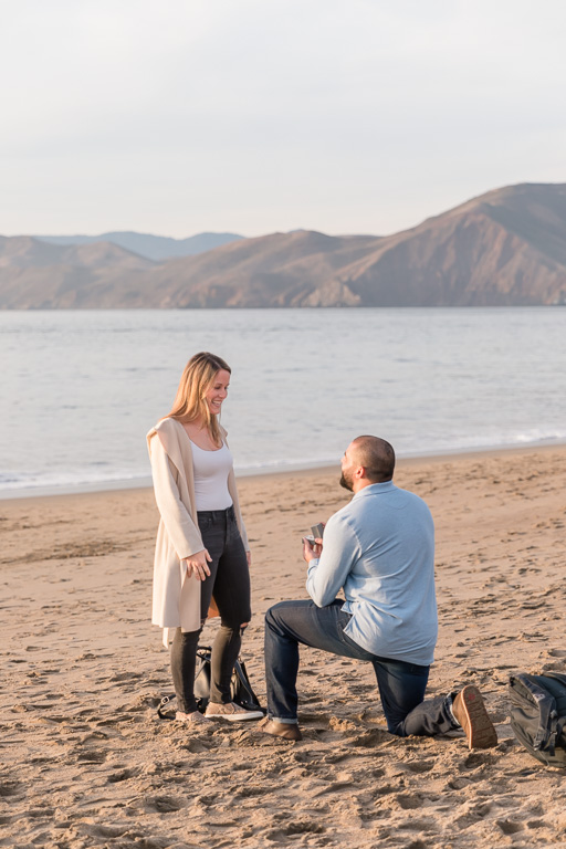 San Francisco beach surprise proposal