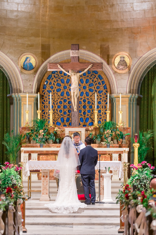 chapel wedding ceremony in session