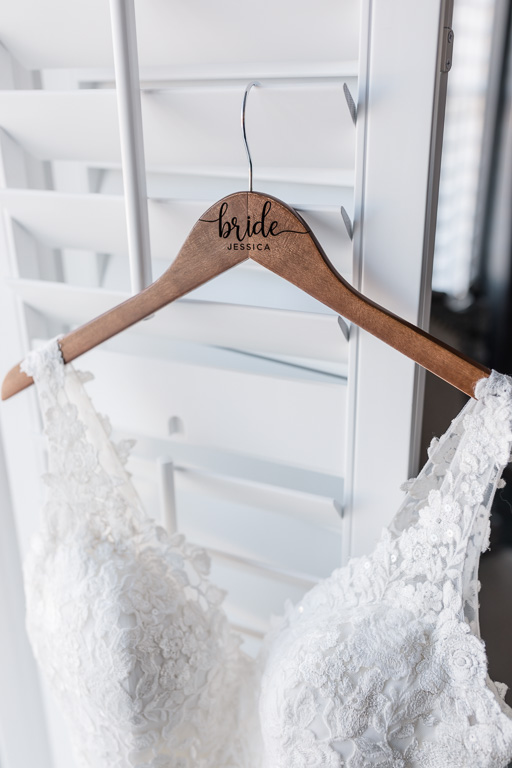 customized wooden bridal hanger