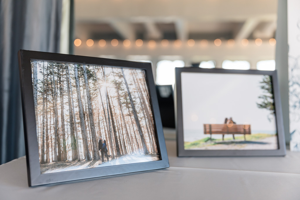 photo print-outs as a part of wedding decoration