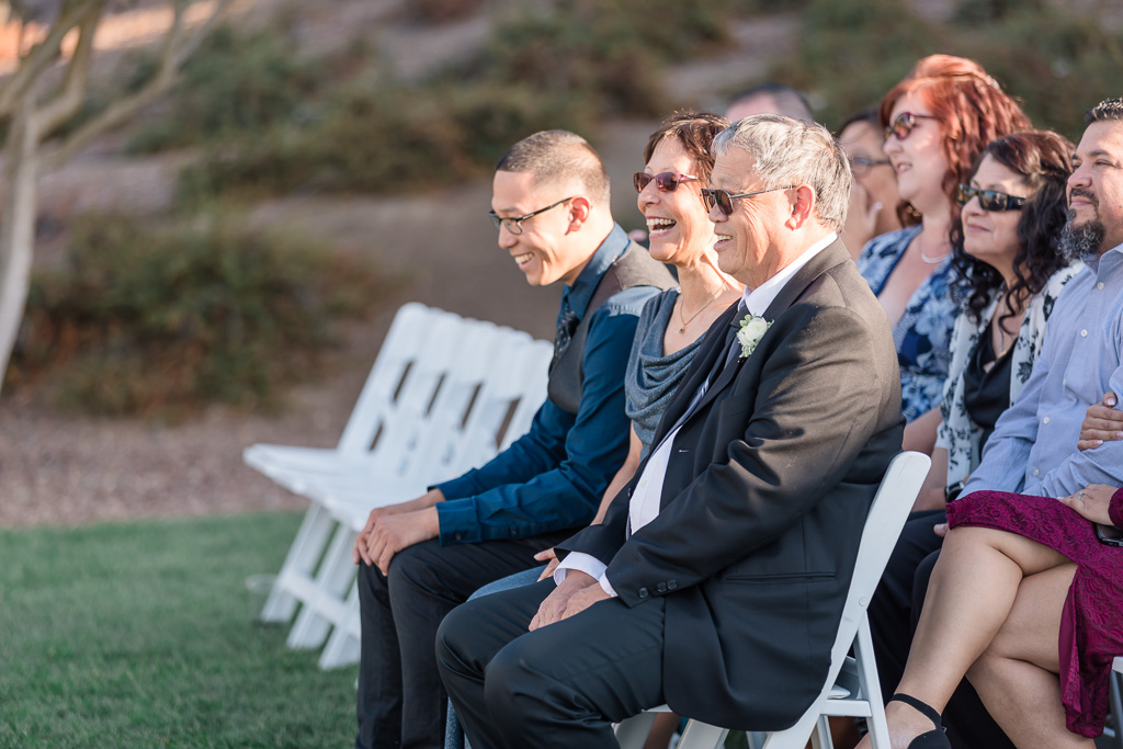 parents laughing during ceremony