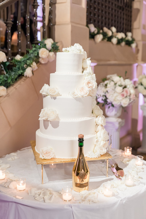 elegant wedding cake with floral decor