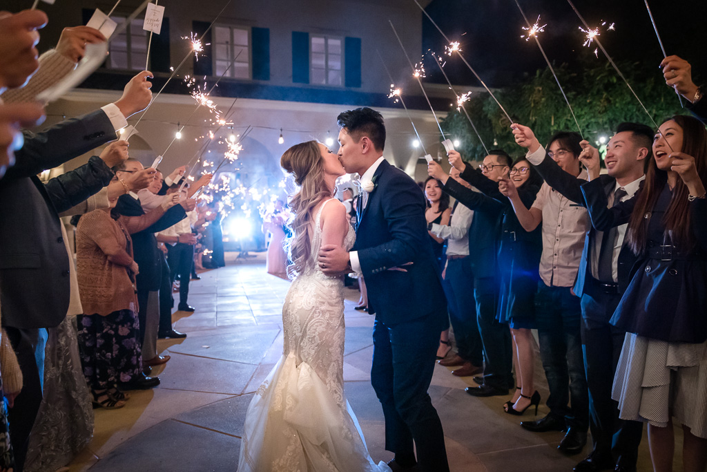 a romantic sparkler exit to end the fun night at the Ruby Hill Club