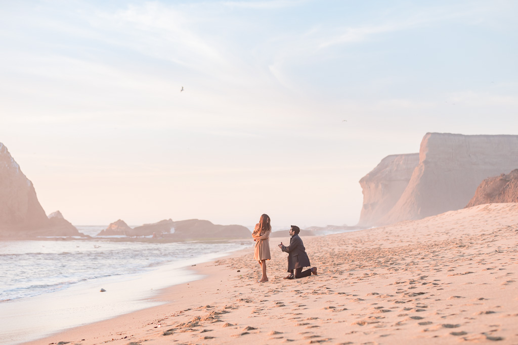 amazing surprise proposal at Martin’s Beach in Half Moon Bay