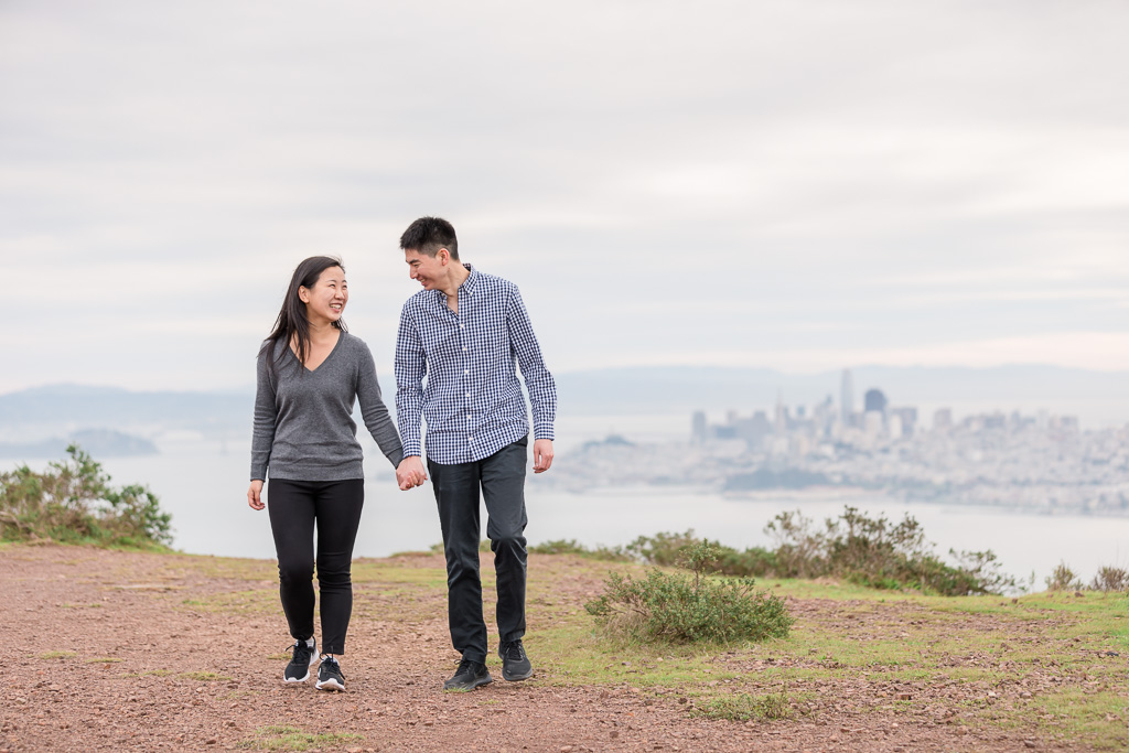 stunning spot for engagement photos overlooking San Francisco downtown