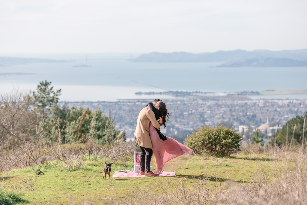 Berkeley surprise proposal on top of a hill overlooking the Bay