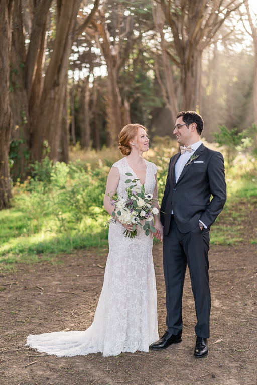 San Francisco outdoor wedding portrait in the trees