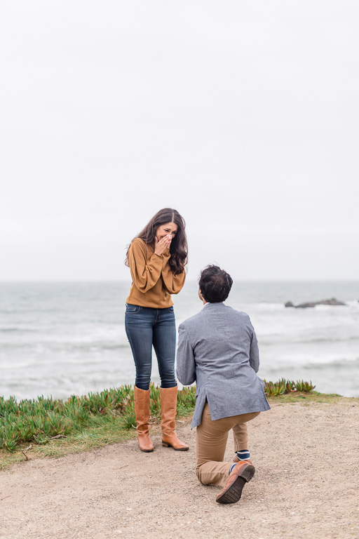 surprise marriage proposal along Pacific Coast Highway
