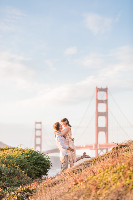 San Francisco Golden Gate Bridge gorgeous engagement photo