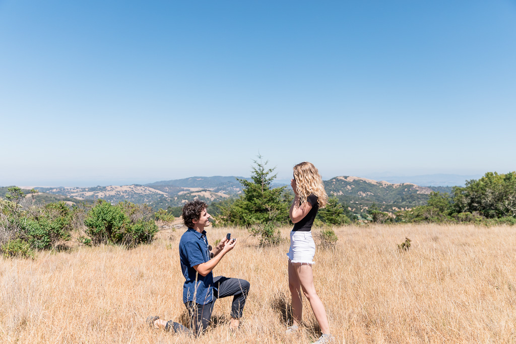 Mt Tam surprise proposal with an epic view
