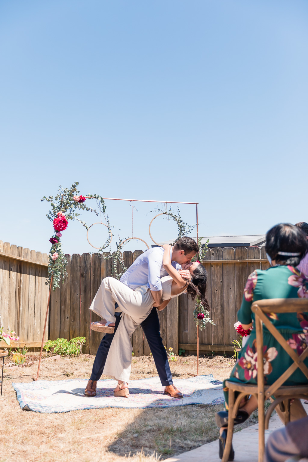simple backyard wedding ceremony setup