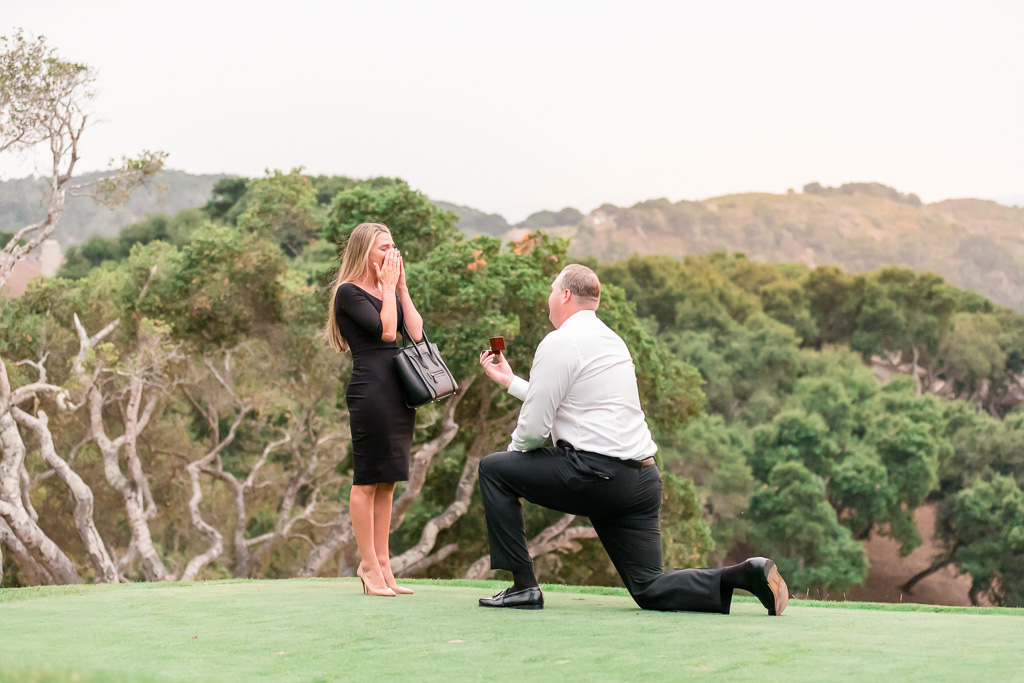 Carmel Valley surprise proposal reaction photo
