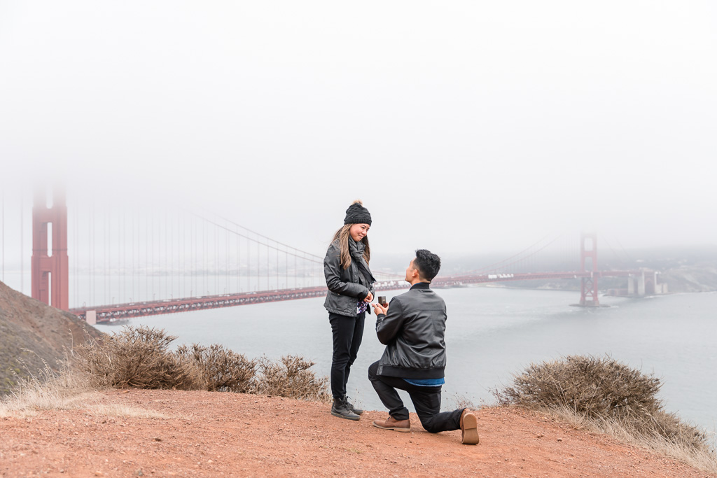 secluded Golden Gate Bridge surprise proposal