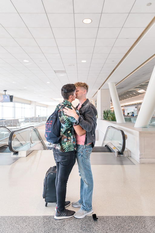 kiss at the airport