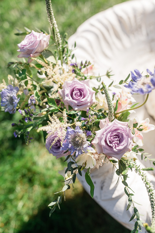 backyard wedding floral decoration