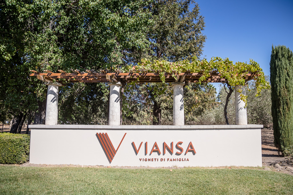 Viansa Sonoma sign at entrance to the winery