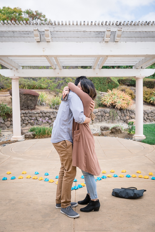 hugging after proposal