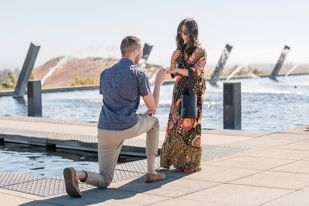 putting on the ring after proposal