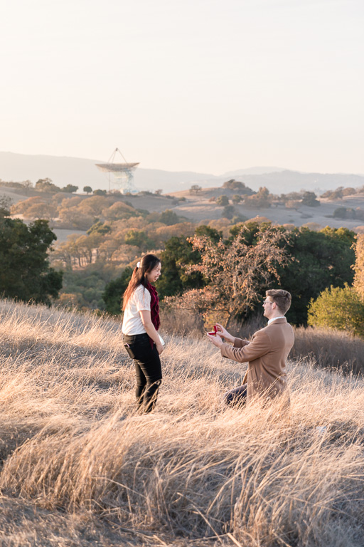 Stanford surprise proposal on a hiking trail