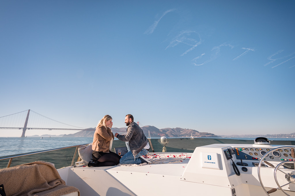 Golden Gate Bridge yacht surprise proposal