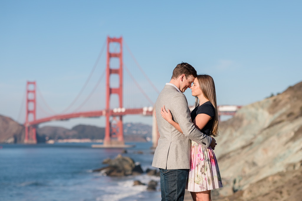 engagement photo at the Golden Gate Bridge