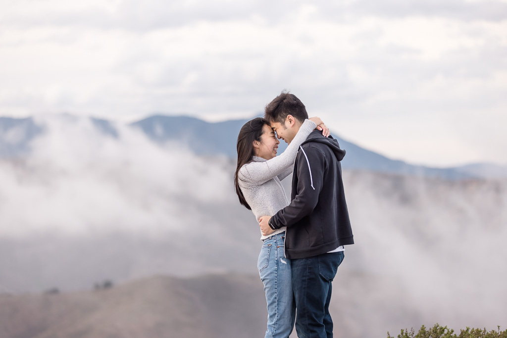 engagement portrait in the mountains