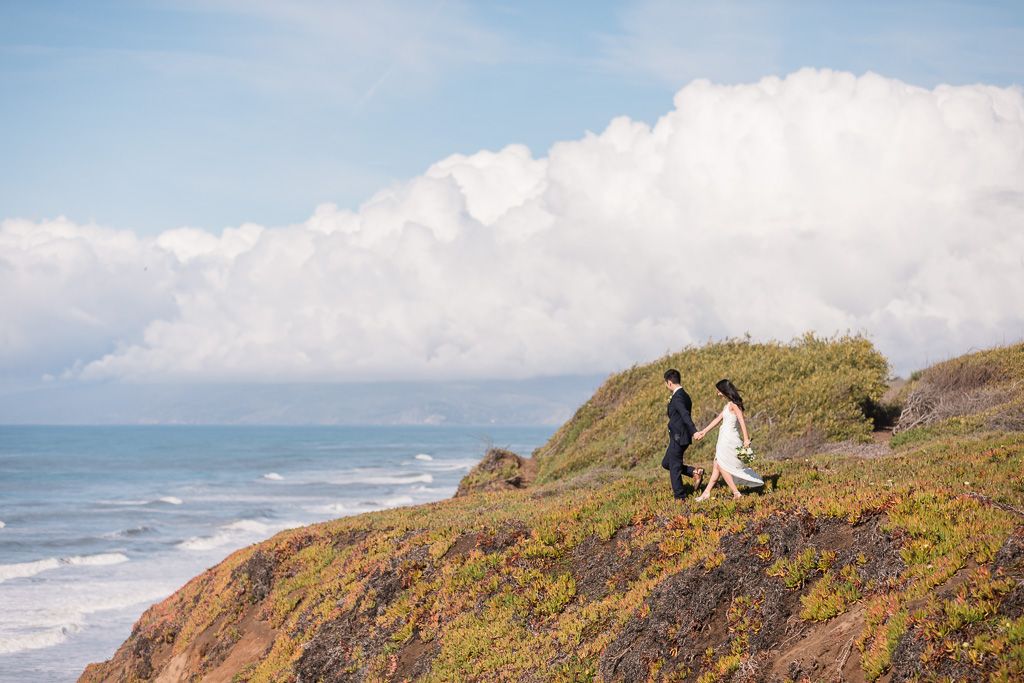 Wedding photo at Thornton Beach in Daly City