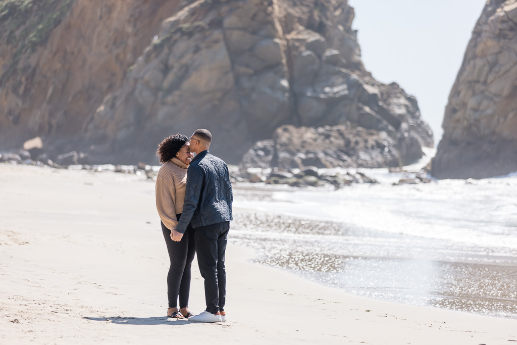 Big Sur beach surprise proposal and engagement portrait
