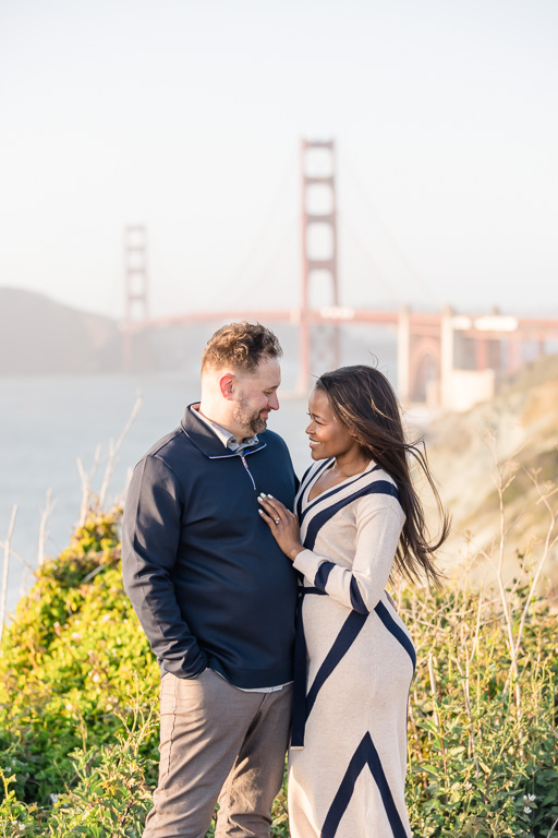 beautiful San Francisco biracial couple engagement photo