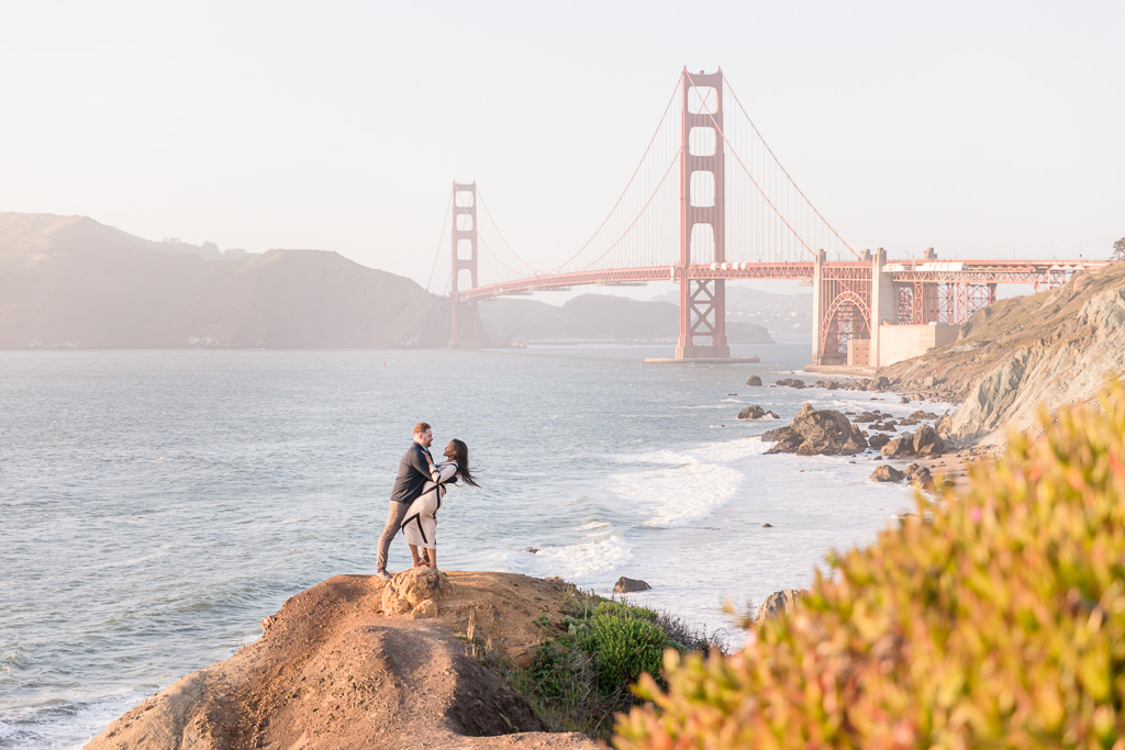 stunning location for Golden Gate Bridge engagement picture