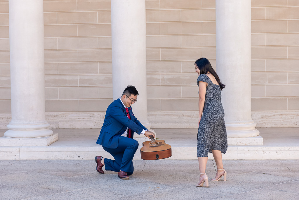 surprise engagement proposal at Legion of Honor
